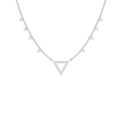Chevron V Side Diamond Necklace