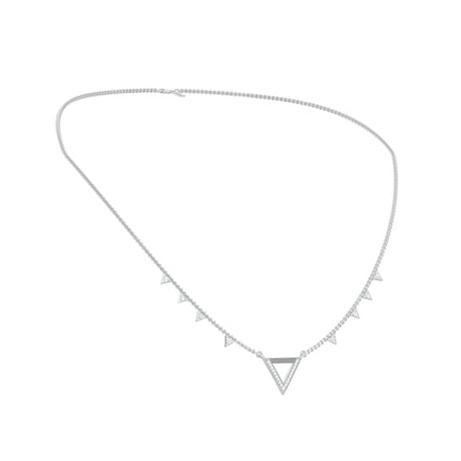 Chevron V Side Diamond Necklace 18 KT / White Gold