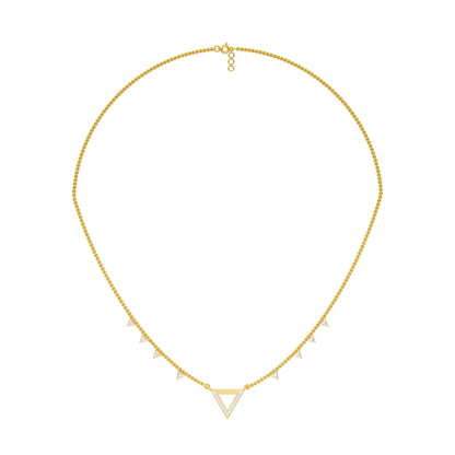 Chevron V Side Diamond Necklace 18 KT / Yellow Gold