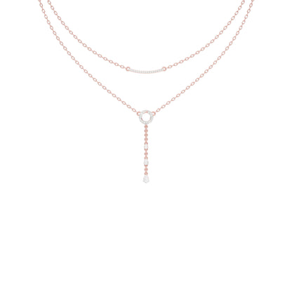 Double Chain Pear Drop Diamond Necklace