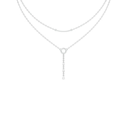 Double Chain Pear Drop Diamond Necklace