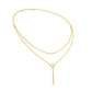 Double Chain Pear Drop Diamond Necklace 18 KT / Yellow Gold