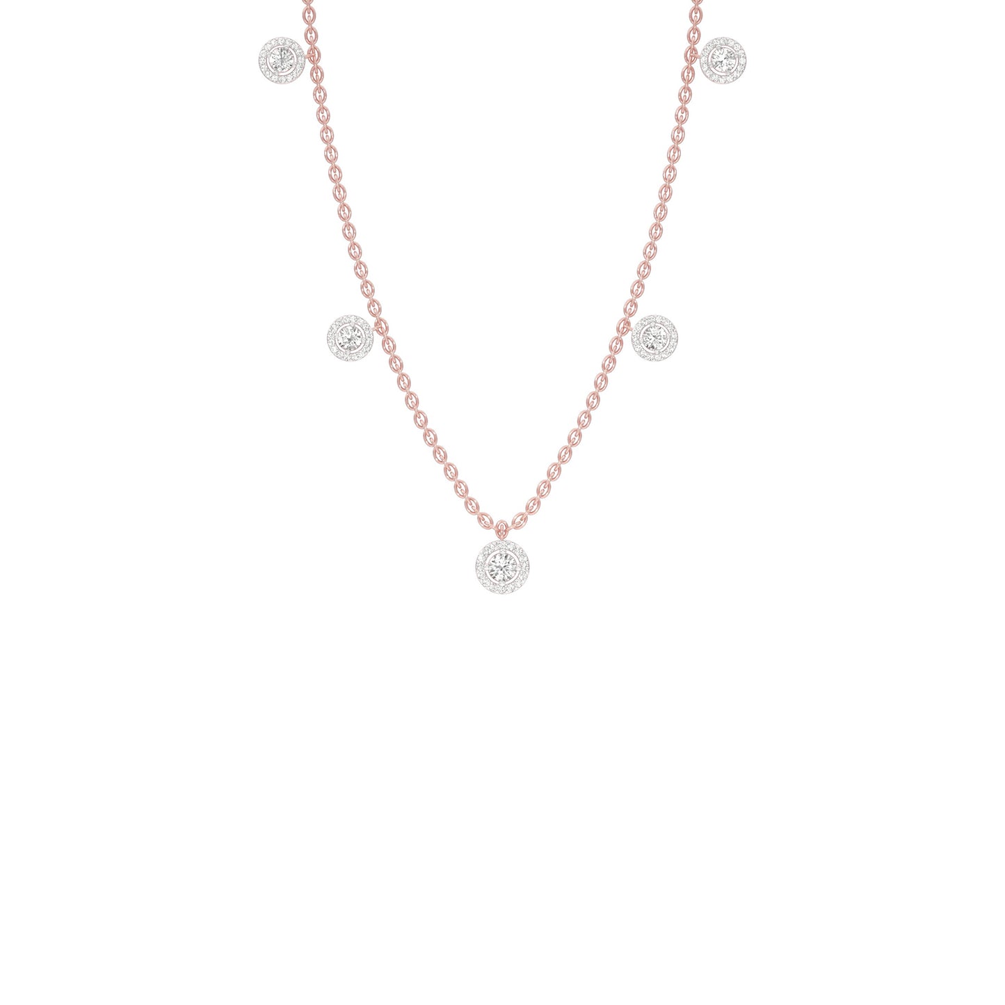 Dangling Coin Diamond Charm Necklace