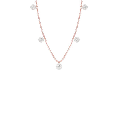 Dangling Coin Diamond Charm Necklace