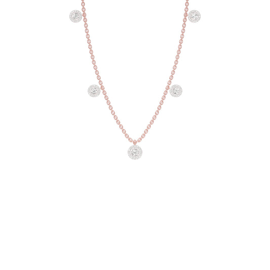 Dangling Coin Diamond Charm Necklace