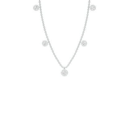 Dangling Coin Diamond Charm Necklace