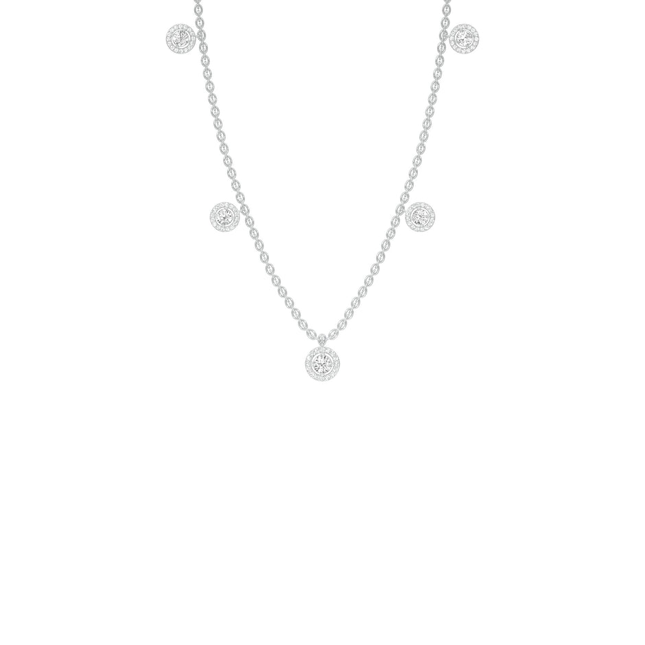 Dangling Coin Diamond Charm Necklace