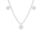 Dangling Coin Diamond Charm Necklace 18 KT / White Gold