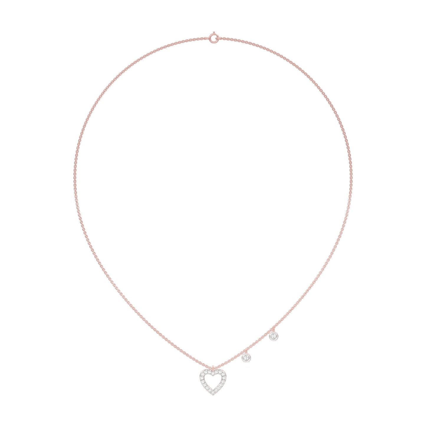 Heartline Diamond Necklace 18 KT / Rose Gold