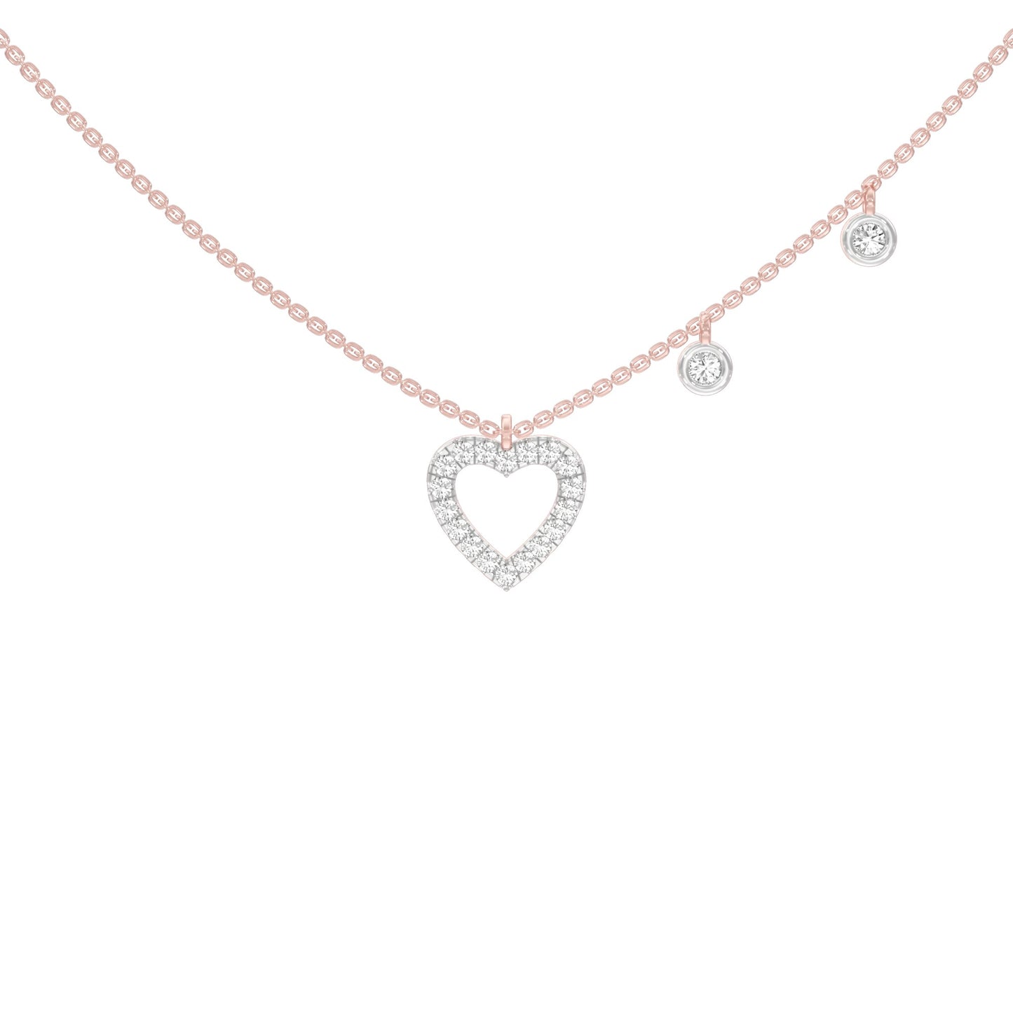 Heartline Diamond Necklace 18 KT / Rose Gold