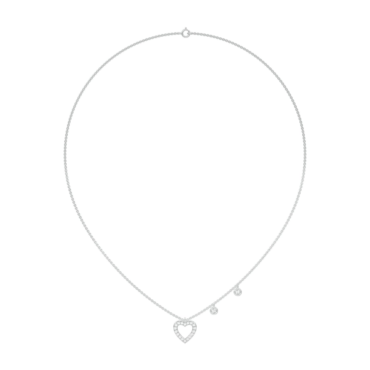 Heartline Diamond Necklace 18 KT / White Gold