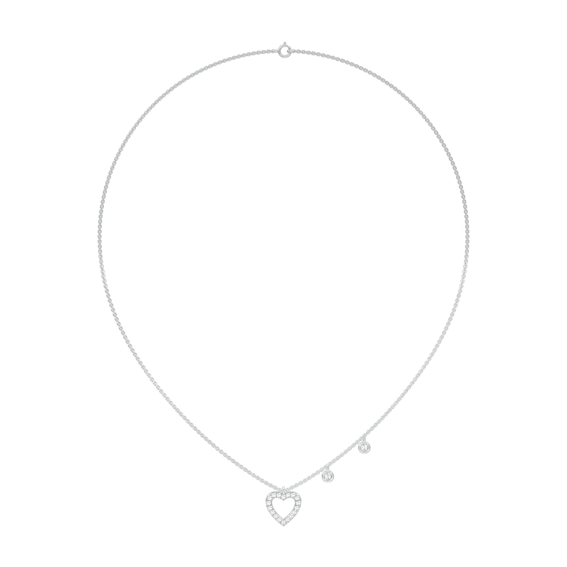 Heartline Diamond Necklace 18 KT / White Gold