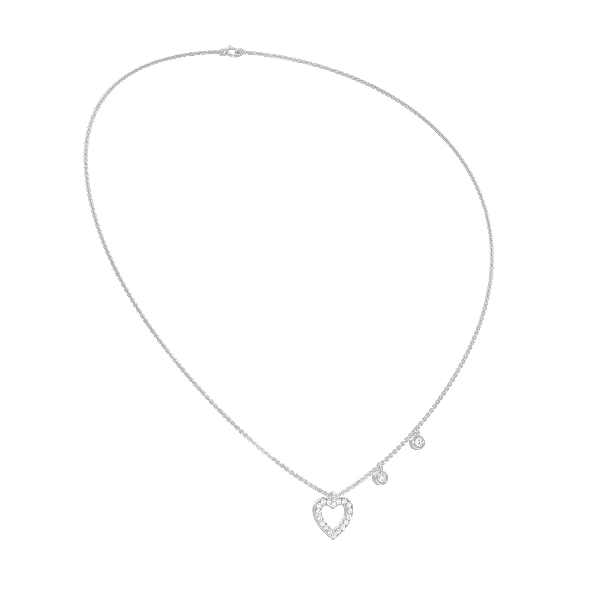 Heartline Diamond Necklace 18 KT / White Gold