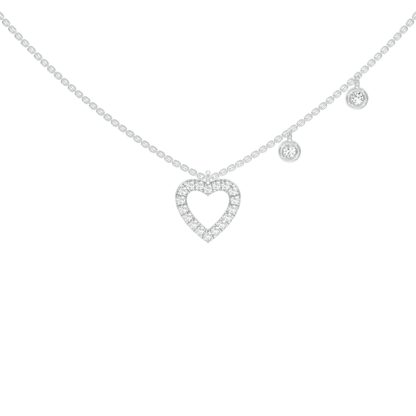 Heartline Diamond Necklace 18 KT / White Gold