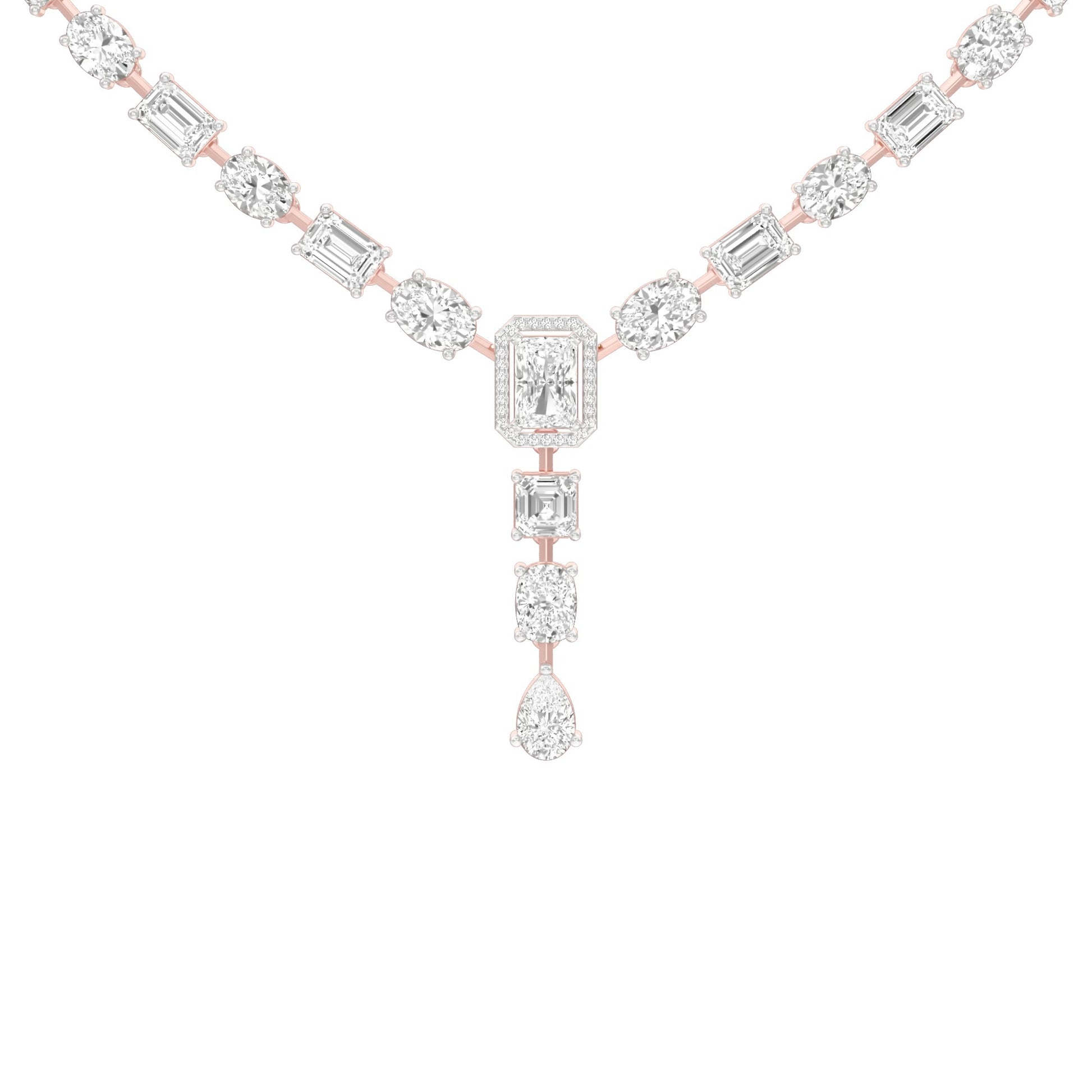 Luxe Epilogue Y Diamond Necklace 18 KT / Rose Gold