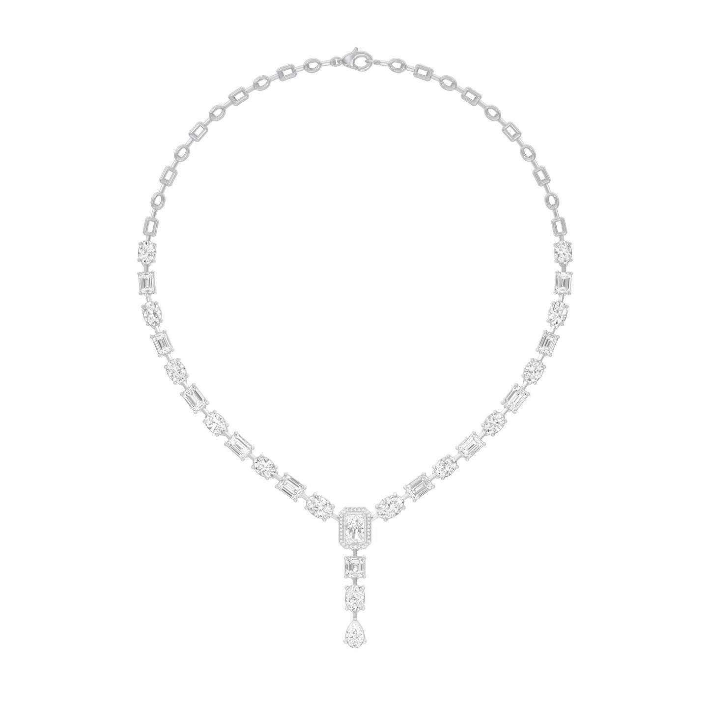 Luxe Epilogue Y Diamond Necklace 18 KT / White Gold