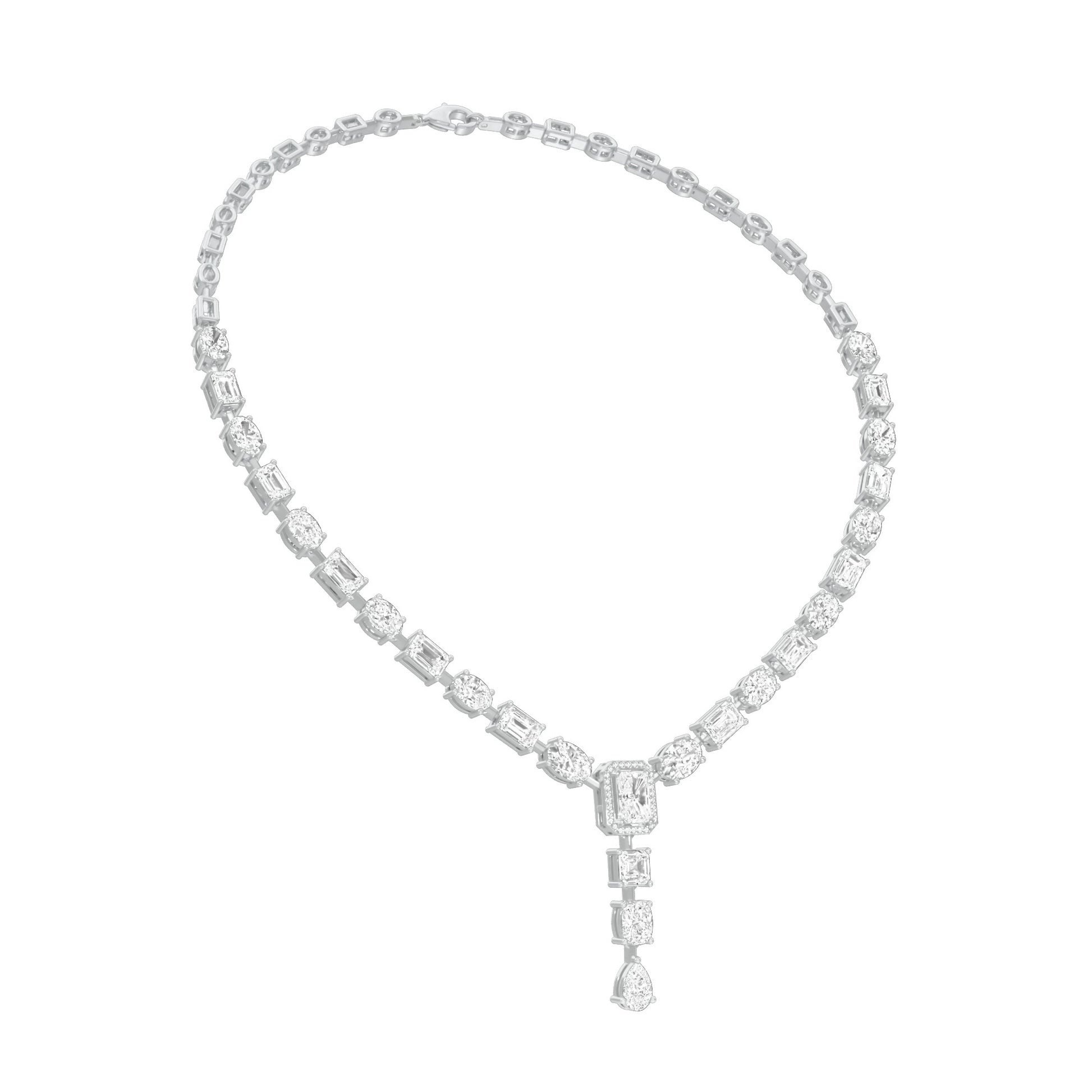 Luxe Epilogue Y Diamond Necklace 18 KT / White Gold