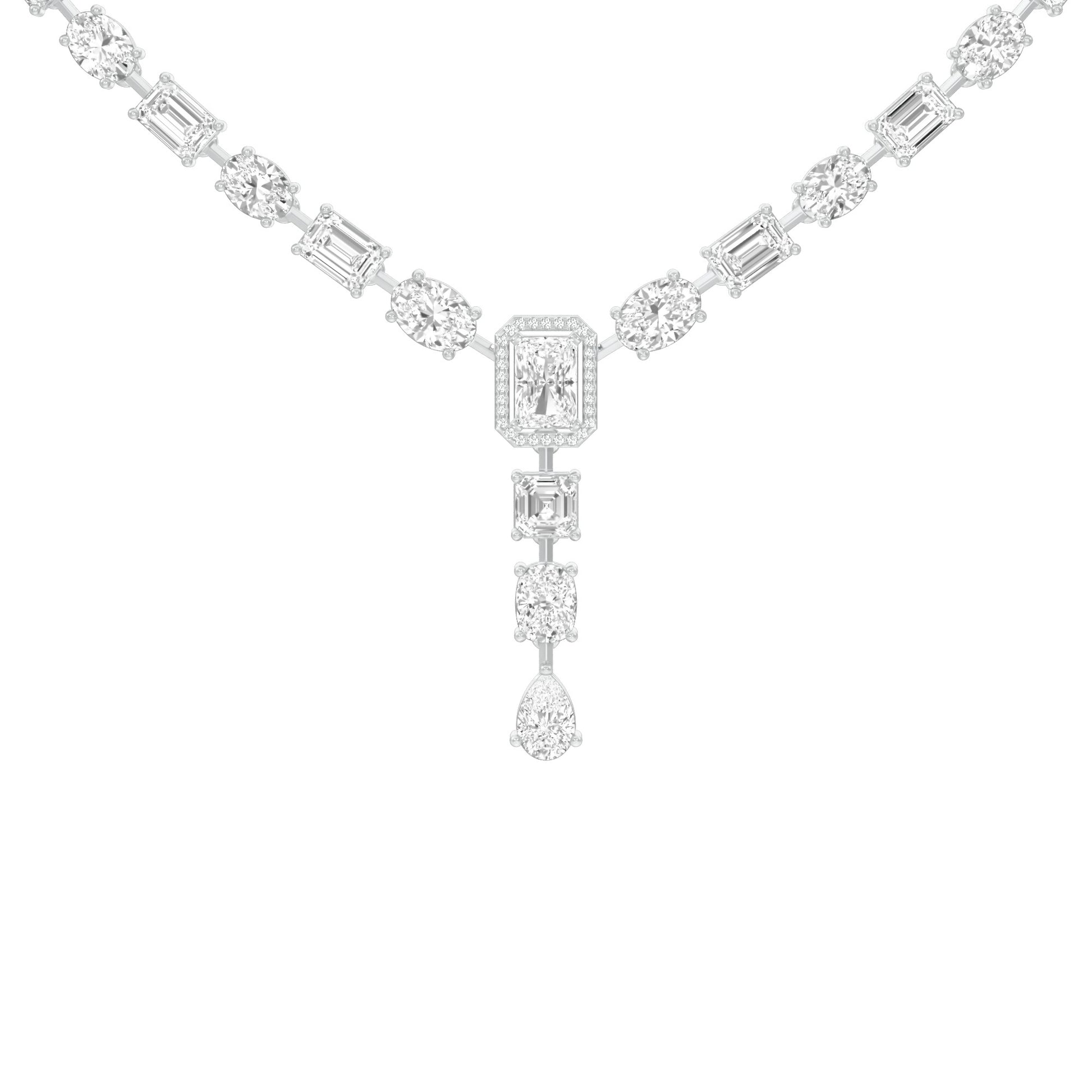 Luxe Epilogue Y Diamond Necklace 18 KT / White Gold