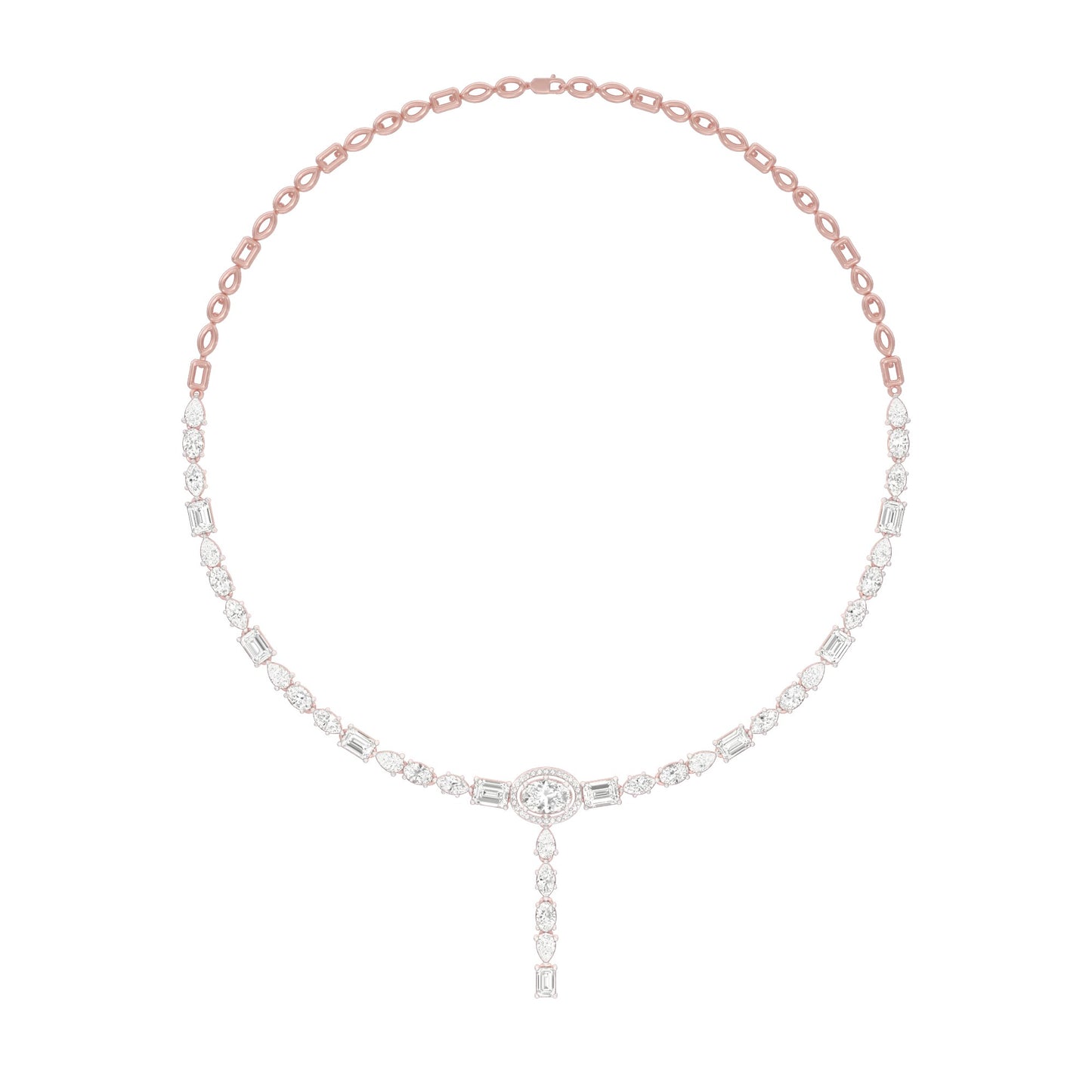 Descending Silhouette Diamond Necklace