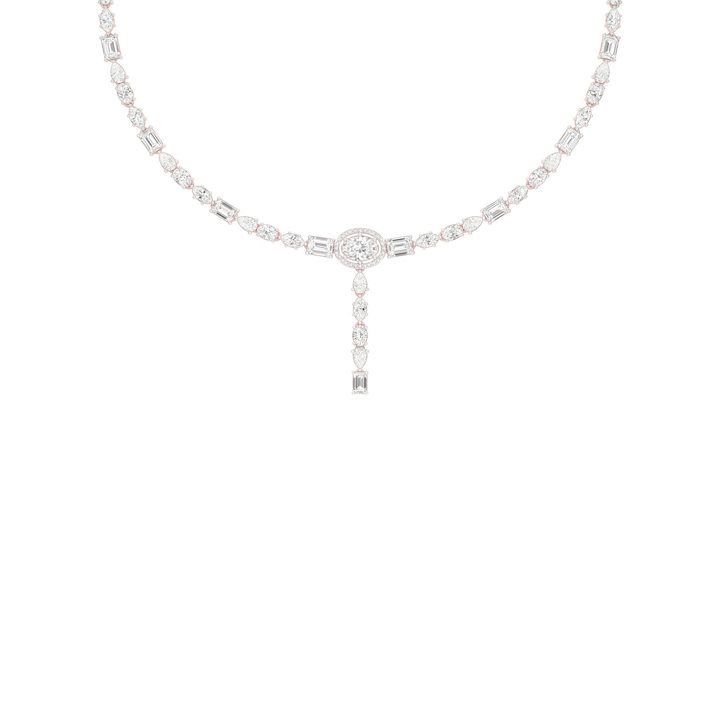 Descending Silhouette Diamond Necklace