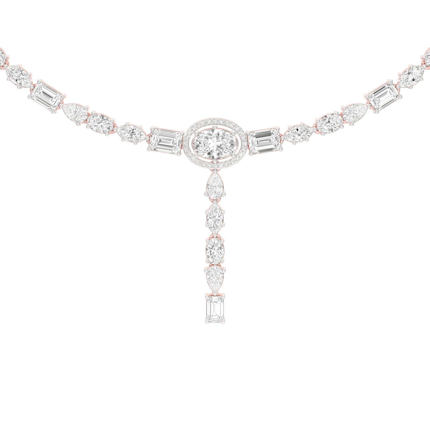 Descending Silhouette Diamond Necklace