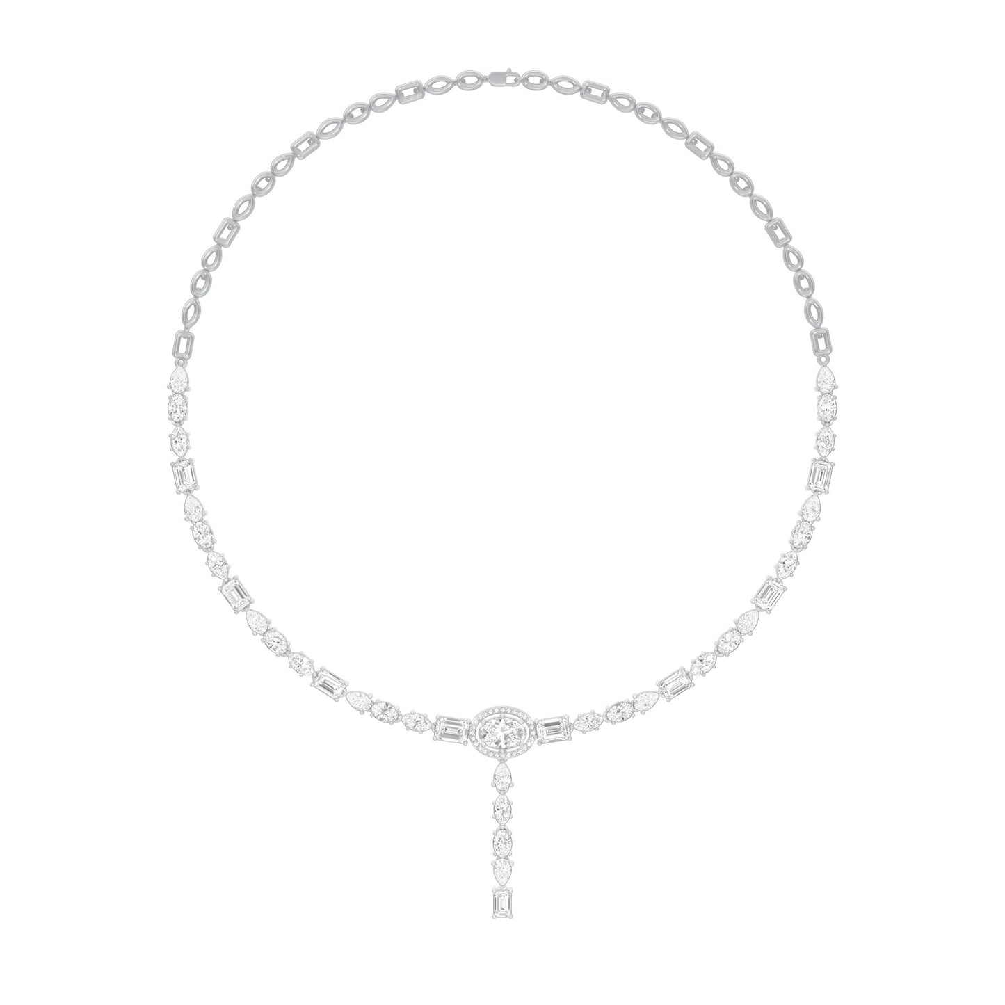 Descending Silhouette Diamond Necklace