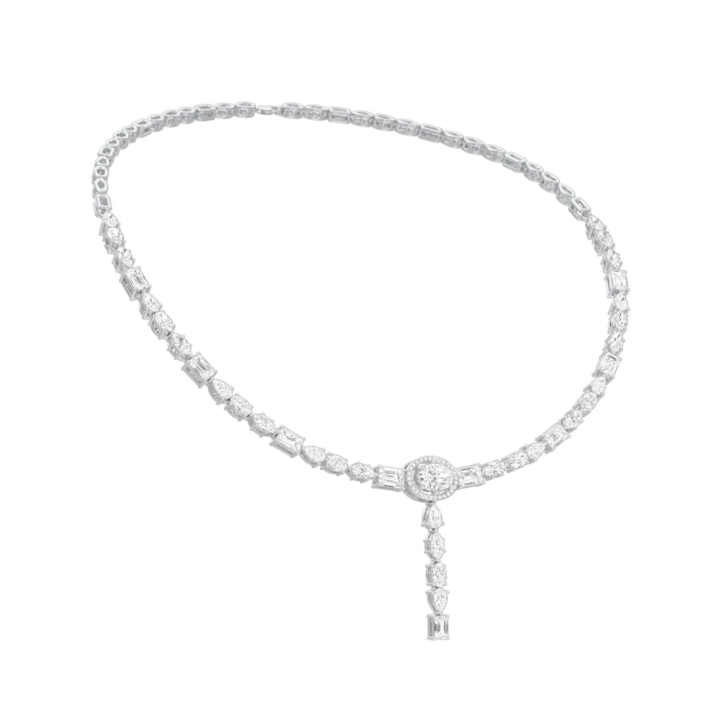 Descending Silhouette Diamond Necklace