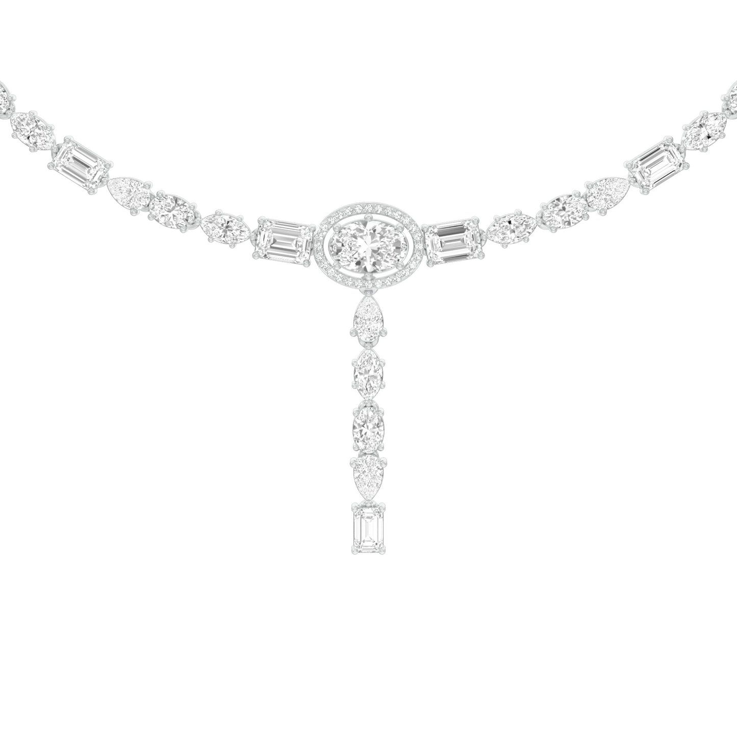 Descending Silhouette Diamond Necklace