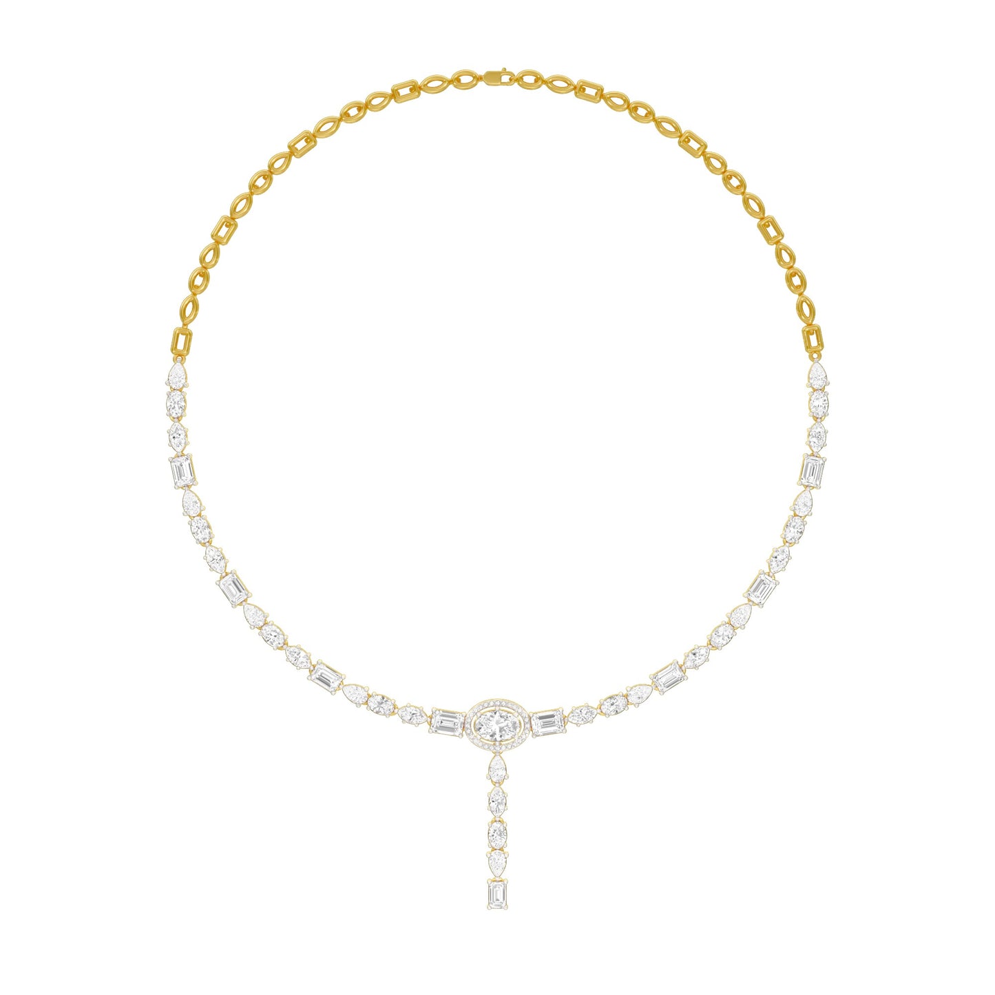 Descending Silhouette Diamond Necklace