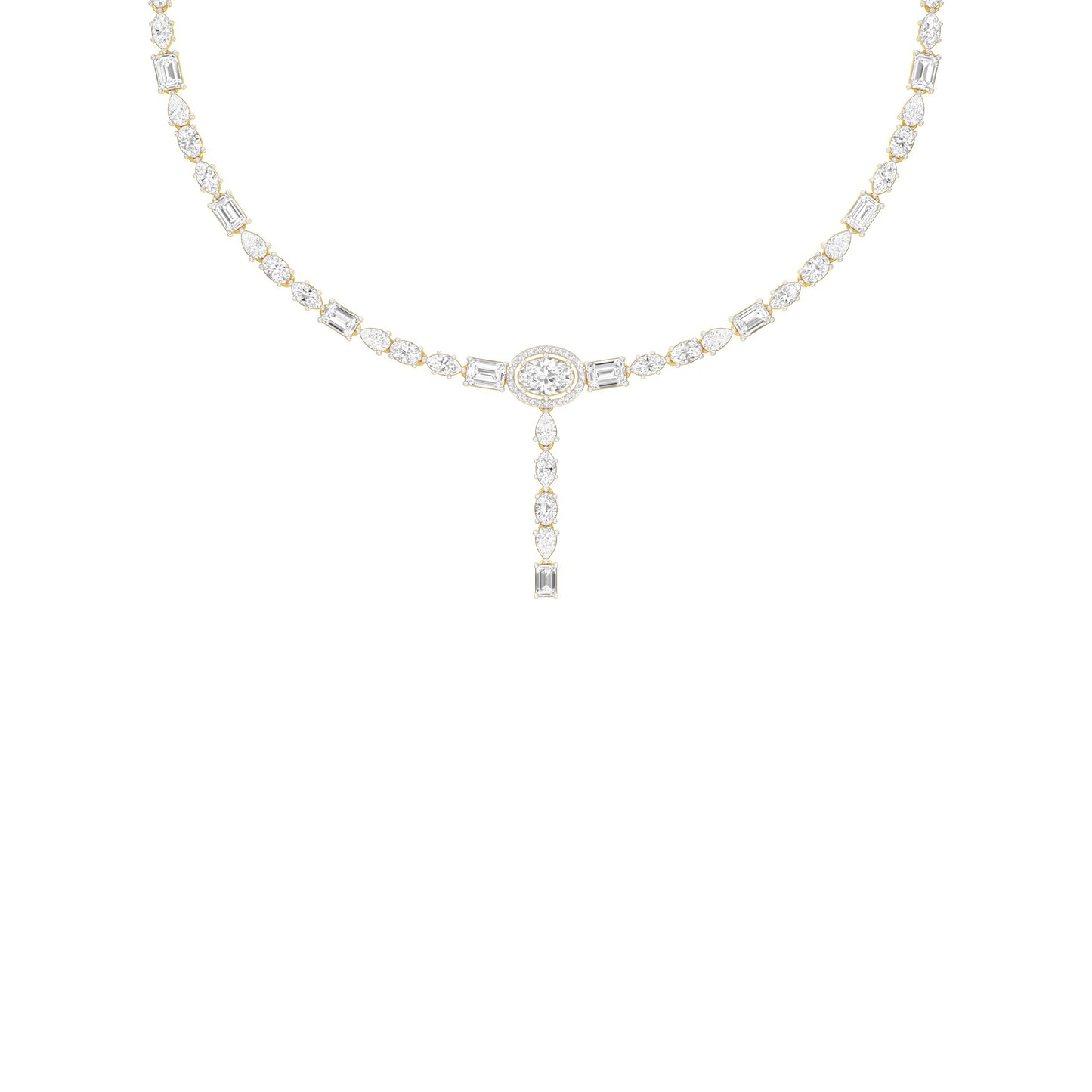 Descending Silhouette Diamond Necklace
