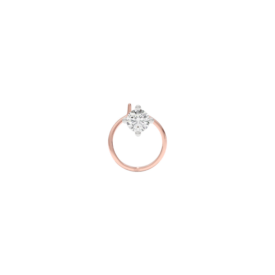 Sparkling Monolith Diamond Nose Pin 18 KT / Rose Gold