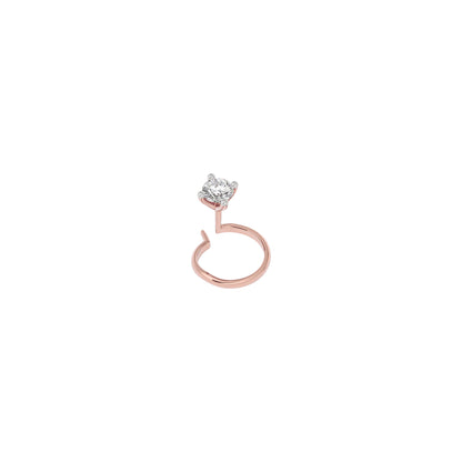 Sparkling Monolith Diamond Nose Pin 18 KT / Rose Gold
