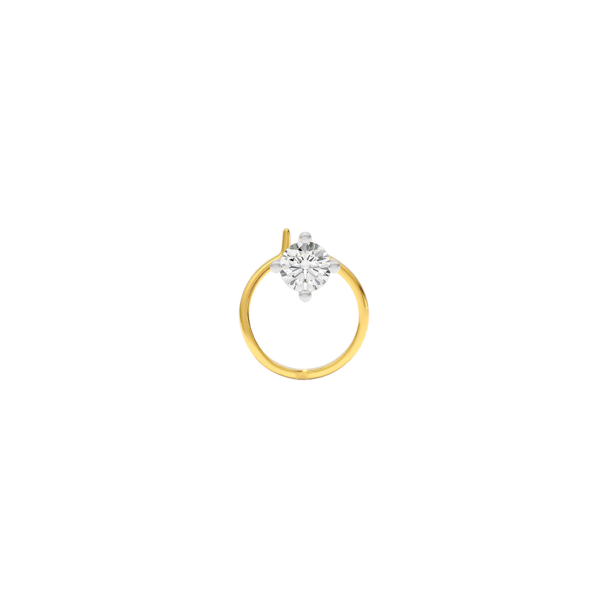 Sparkling Monolith Diamond Nose Pin 18 KT / Yellow Gold