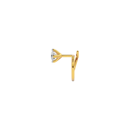 Sparkling Monolith Diamond Nose Pin 18 KT / Yellow Gold