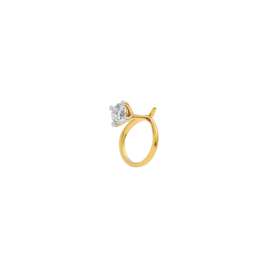 Sparkling Monolith Diamond Nose Pin 18 KT / Yellow Gold