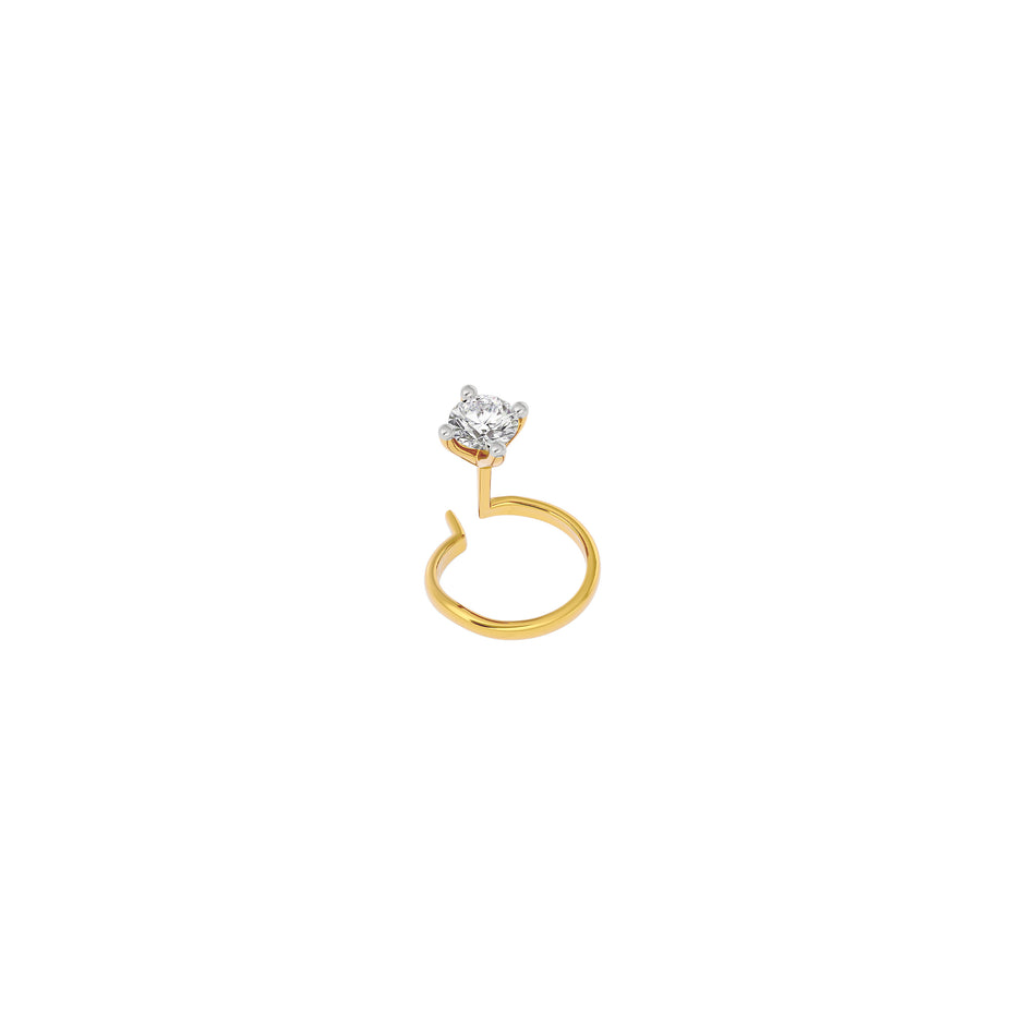 Sparkling Monolith Diamond Nose Pin 18 KT / Yellow Gold
