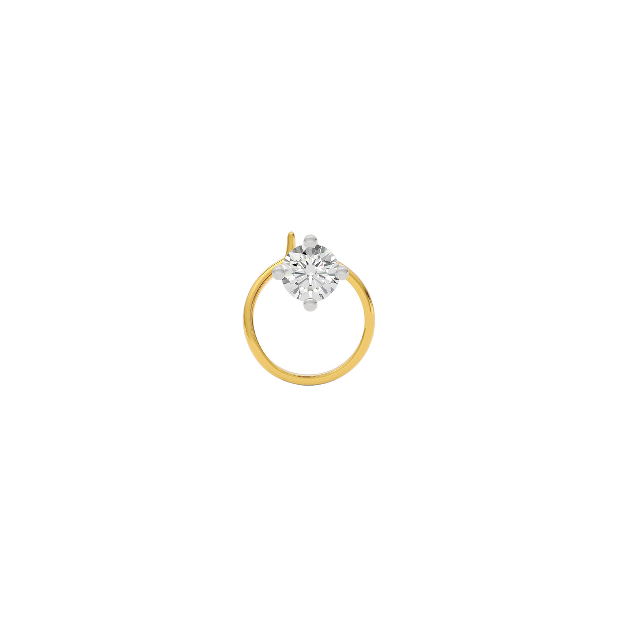 Alluring Enigma Diamond Nose Pin 18 KT / Yellow Gold