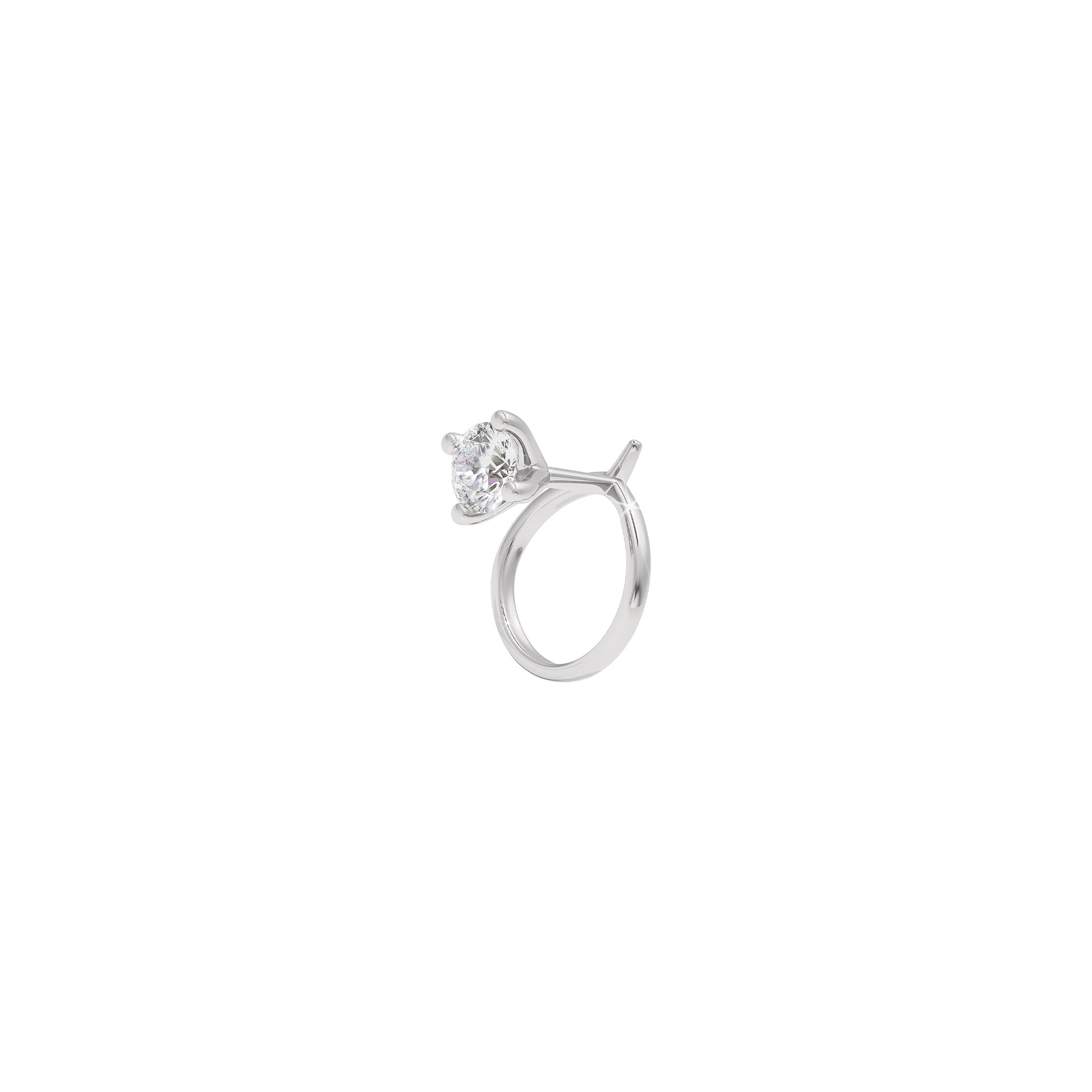 Enchanting Bloom Diamond Nose Pin 18 KT / White Gold
