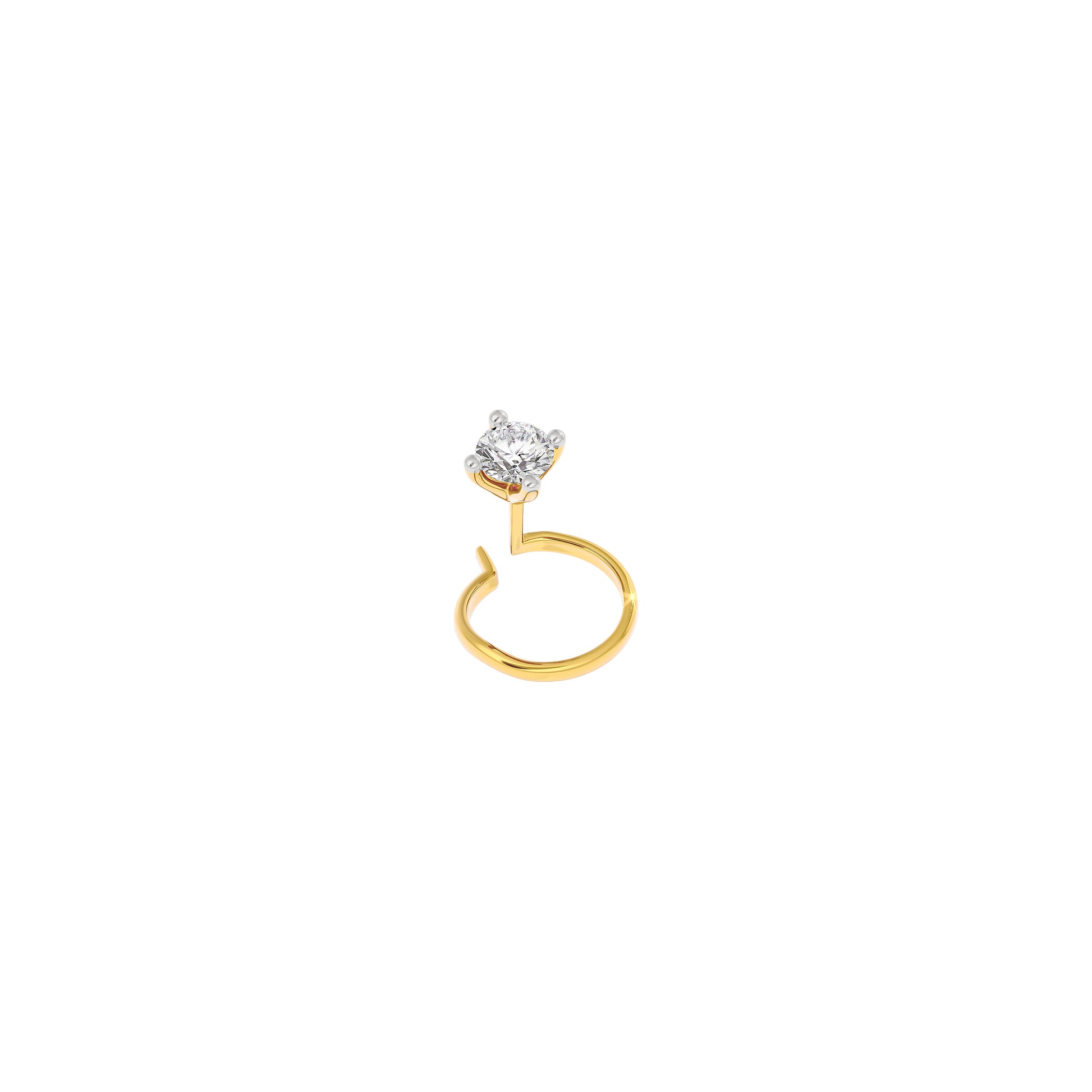 Enchanting Bloom Diamond Nose Pin 18 KT / Yellow Gold