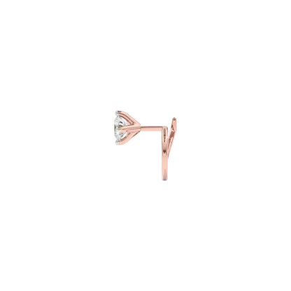Pristine Radiance Diamond Nose Pin 18 KT / Rose Gold