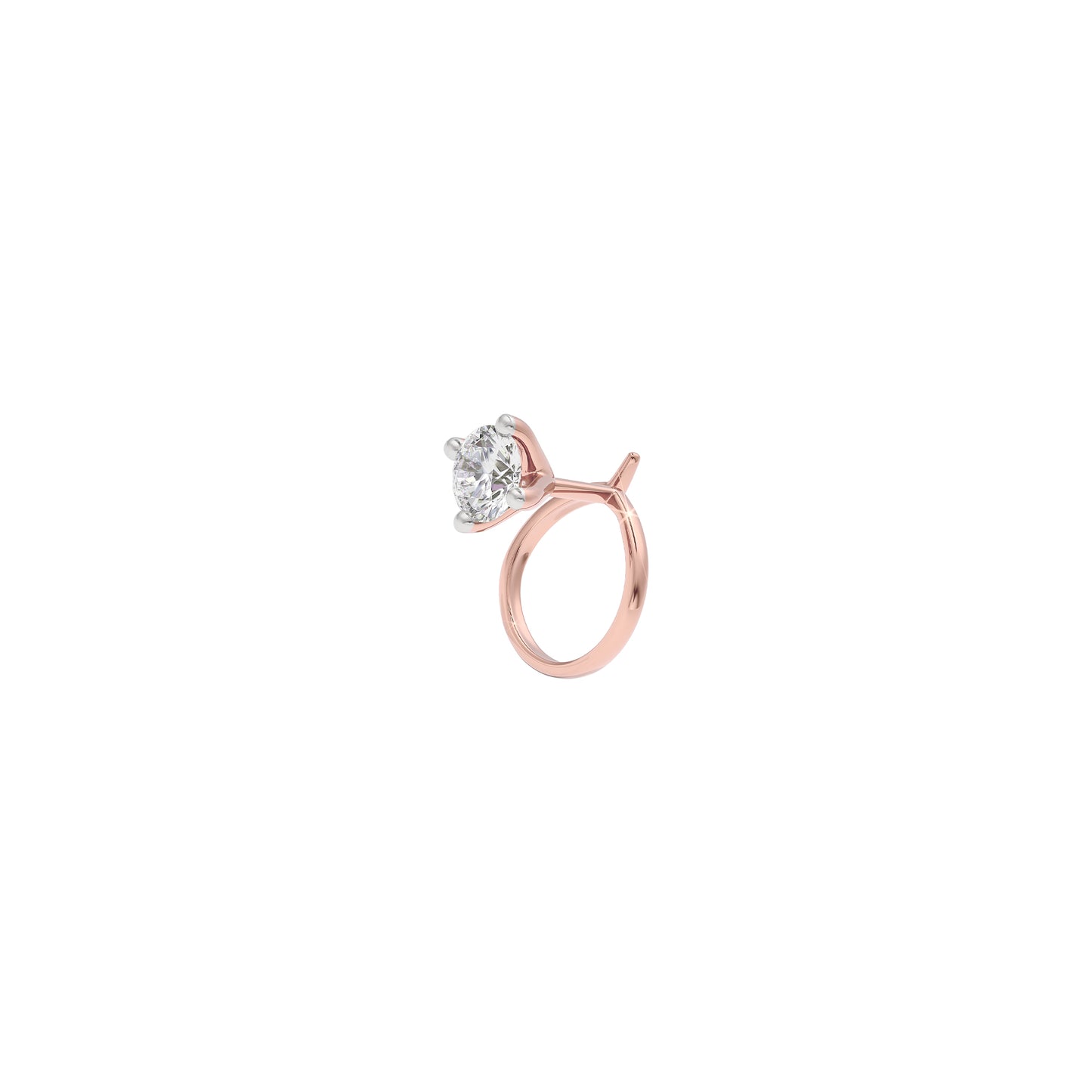 Pristine Radiance Diamond Nose Pin 18 KT / Rose Gold