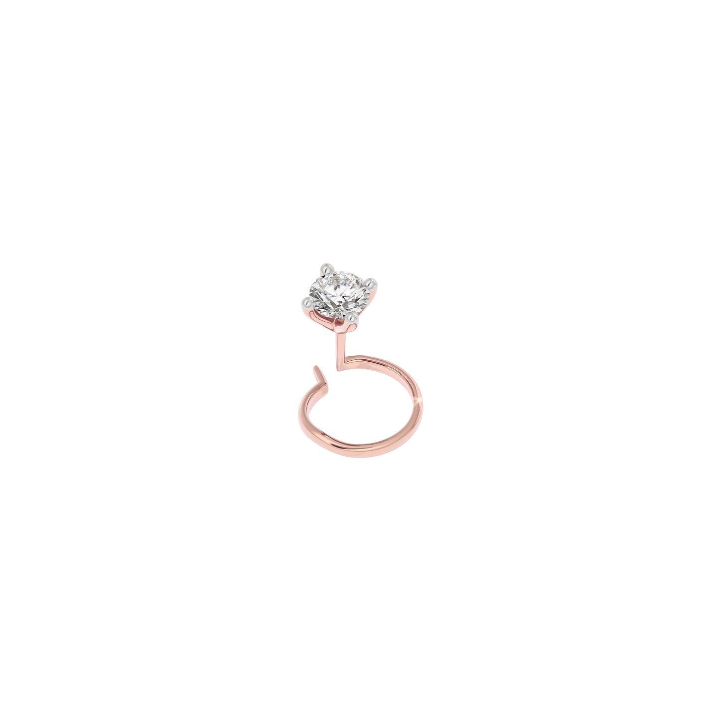 Pristine Radiance Diamond Nose Pin 18 KT / Rose Gold