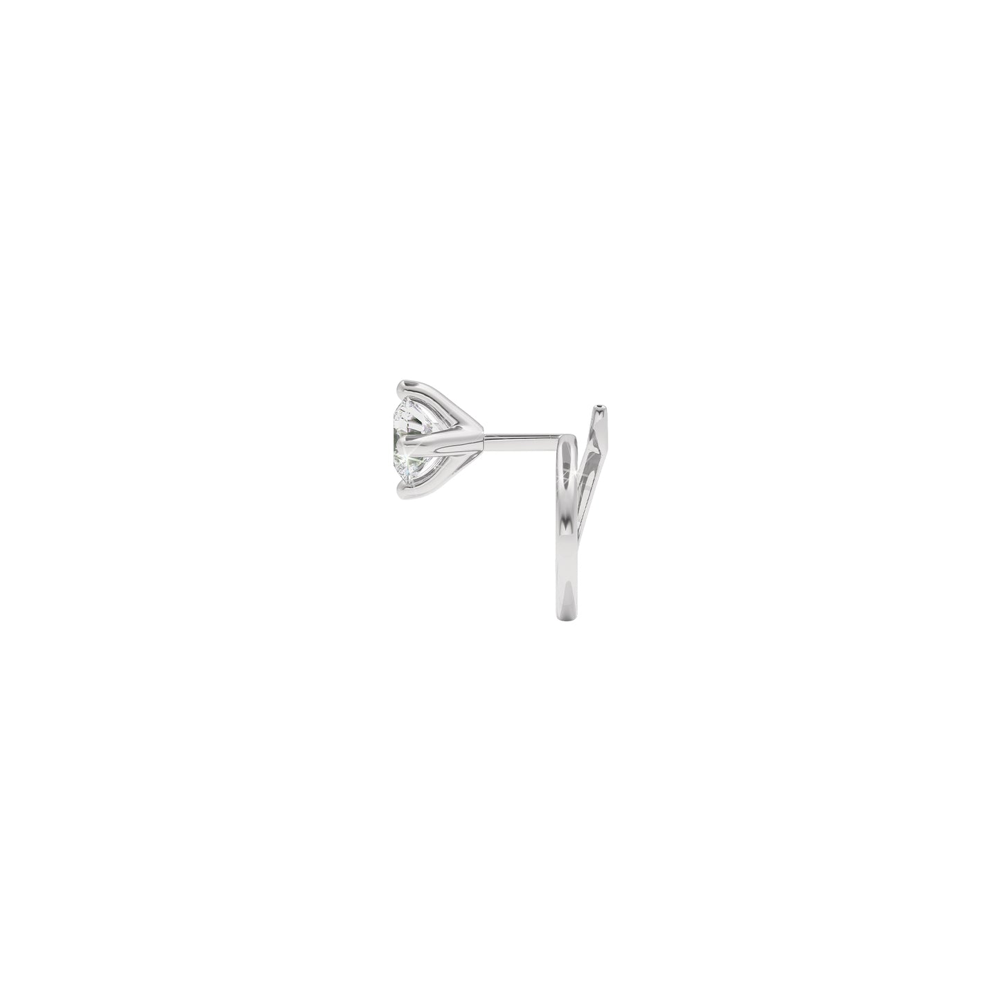 Pristine Radiance Diamond Nose Pin 18 KT / White Gold