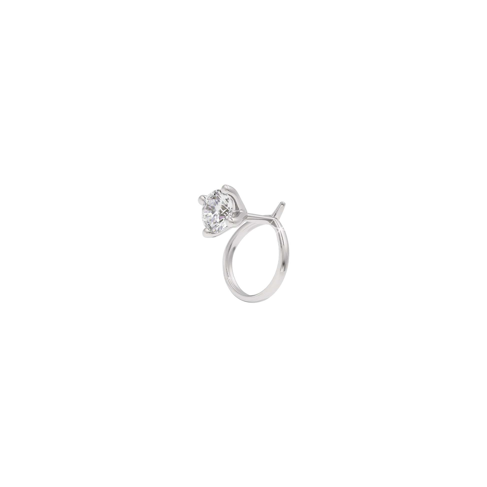 Pristine Radiance Diamond Nose Pin 18 KT / White Gold
