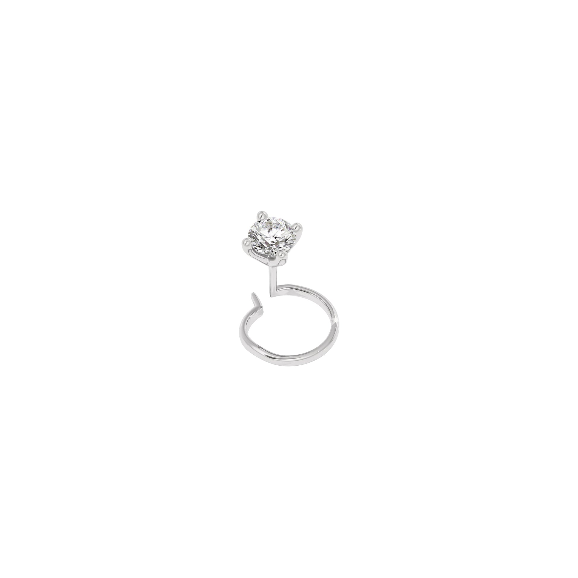 Pristine Radiance Diamond Nose Pin 18 KT / White Gold