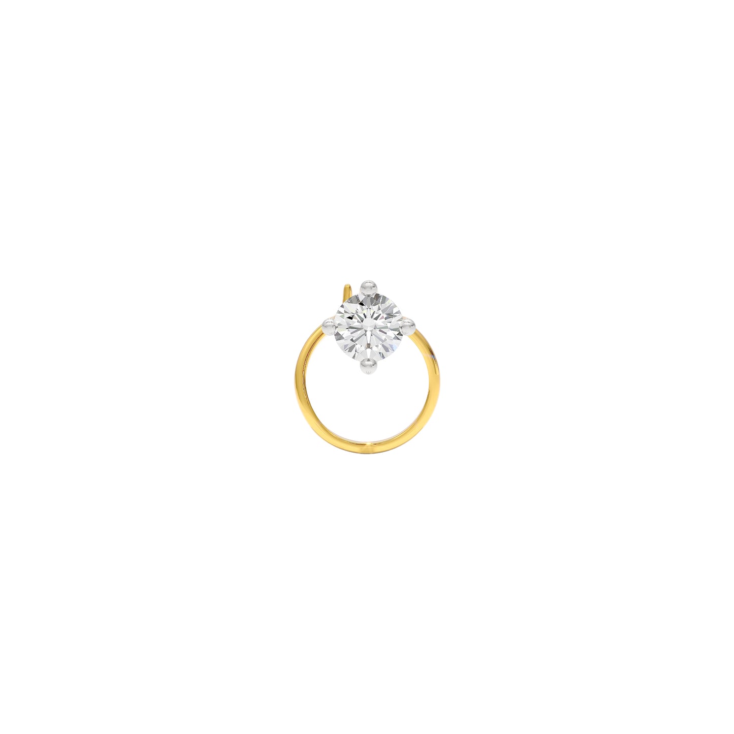 Pristine Radiance Diamond Nose Pin 18 KT / Yellow Gold