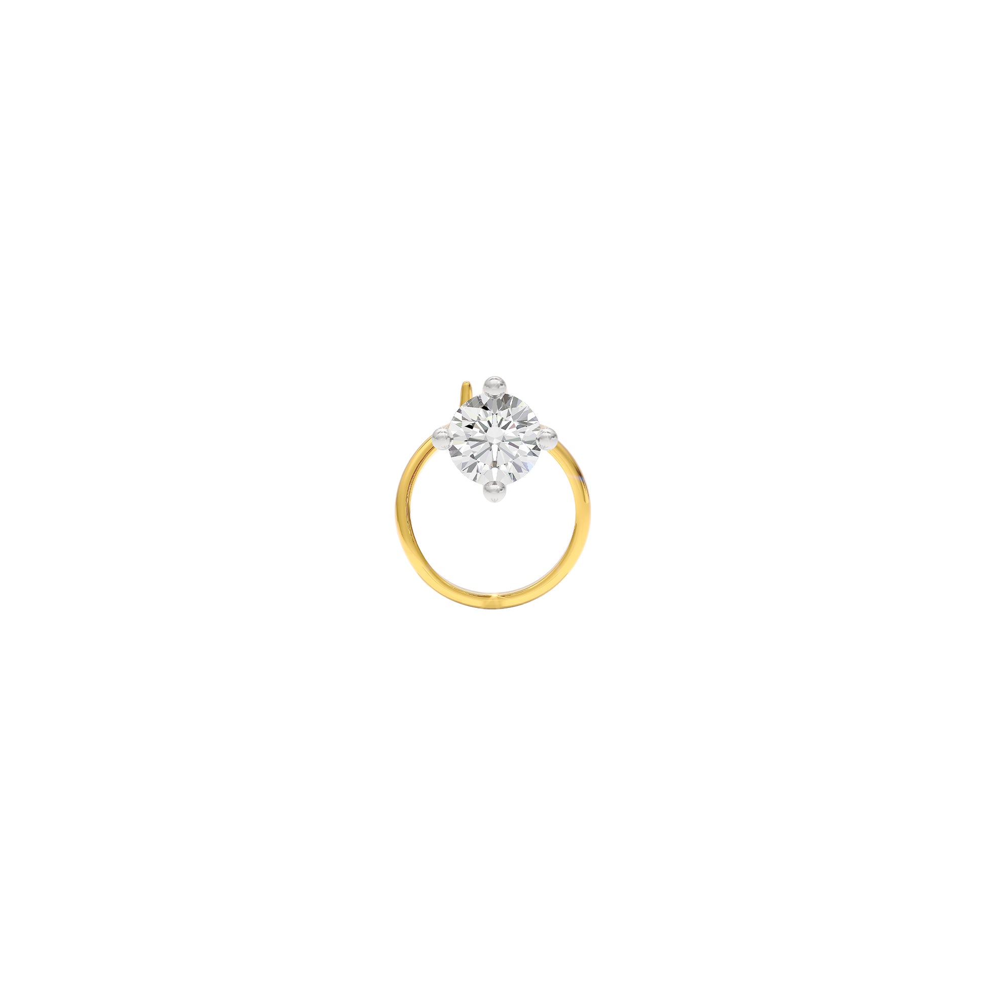 Pristine Radiance Diamond Nose Pin 18 KT / Yellow Gold