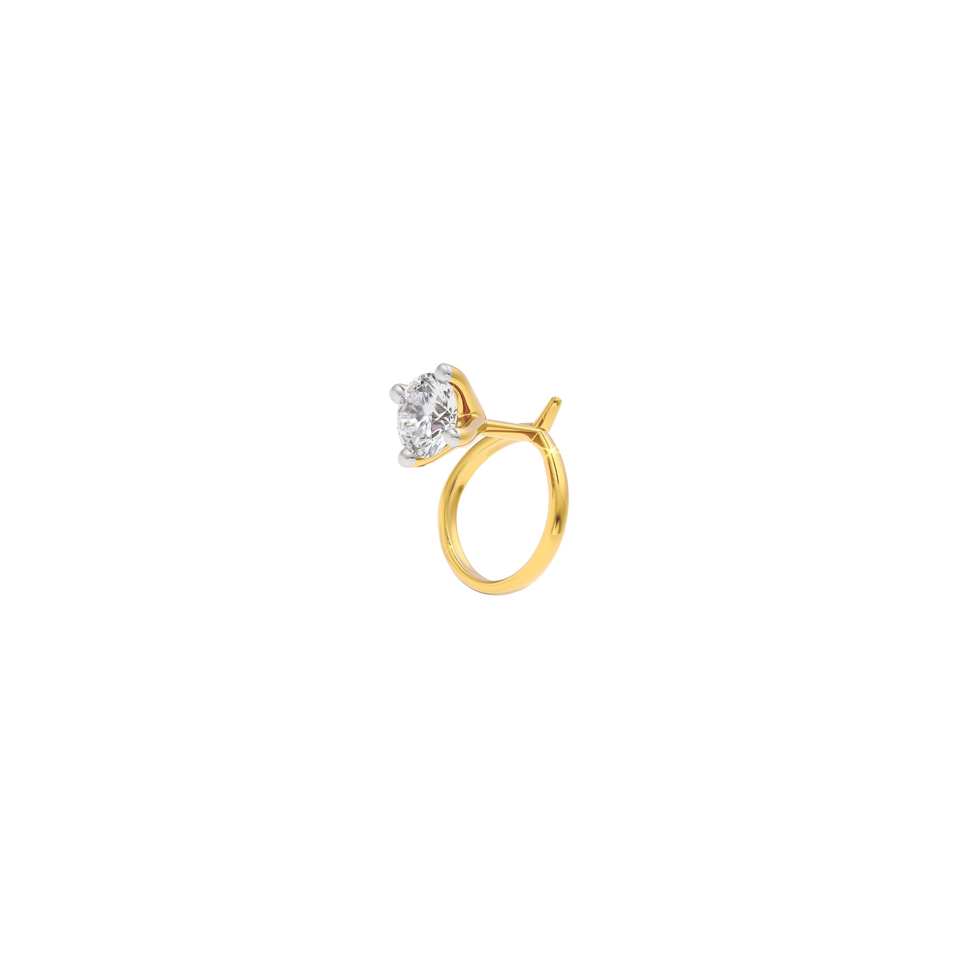 Pristine Radiance Diamond Nose Pin 18 KT / Yellow Gold