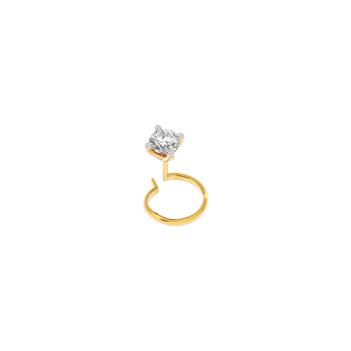 Pristine Radiance Diamond Nose Pin 18 KT / Yellow Gold