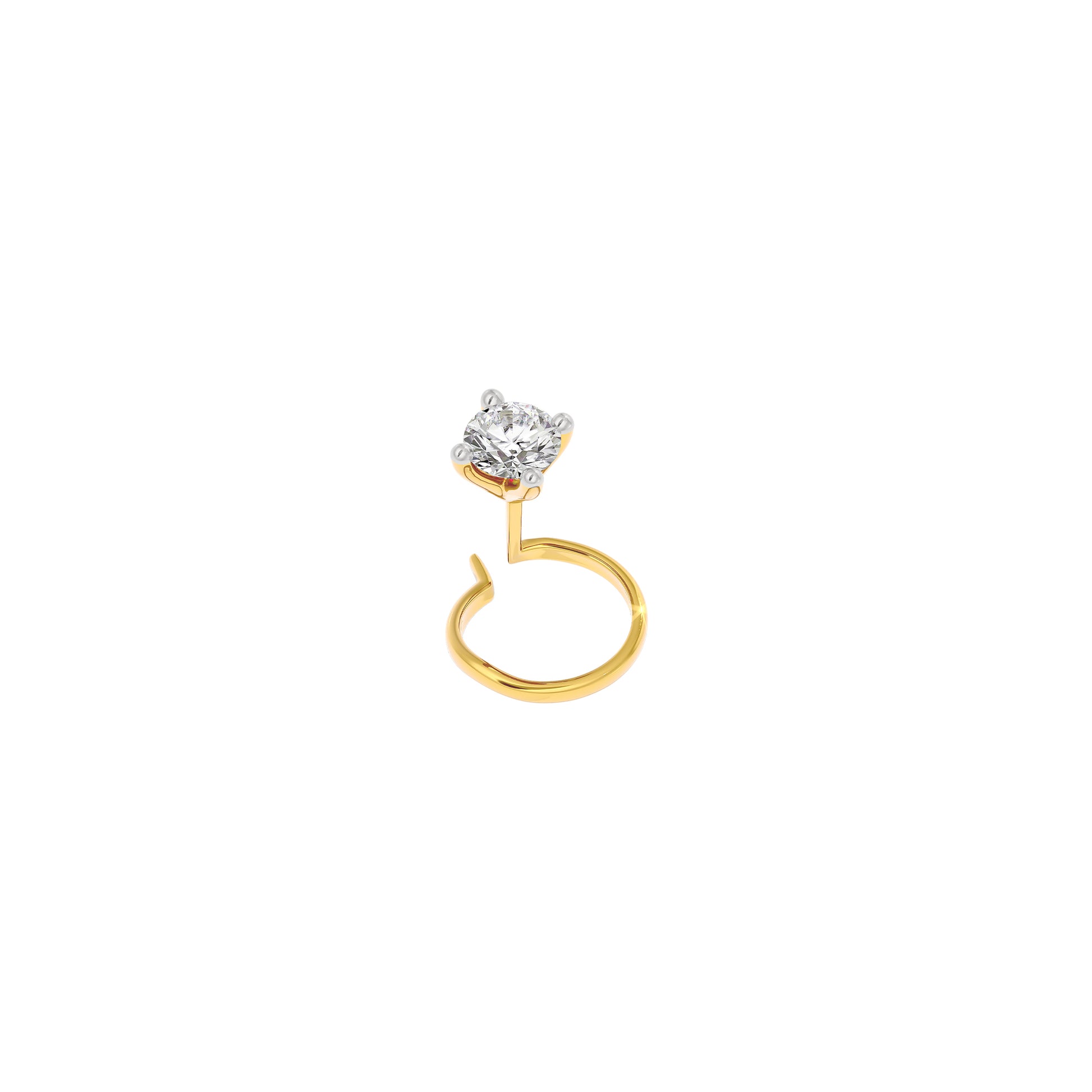 Pristine Radiance Diamond Nose Pin 18 KT / Yellow Gold